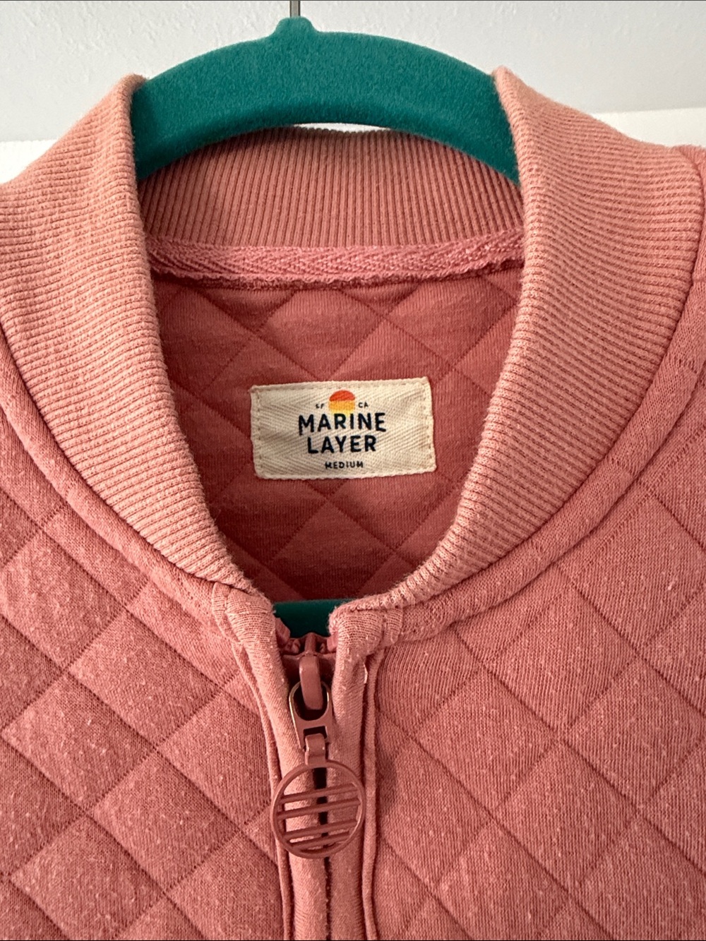 Marine Layer Quilted Dusty Rose Pink Bomber Jacket - Picture 2 of 4